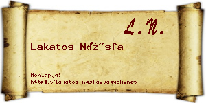 Lakatos Násfa névjegykártya
